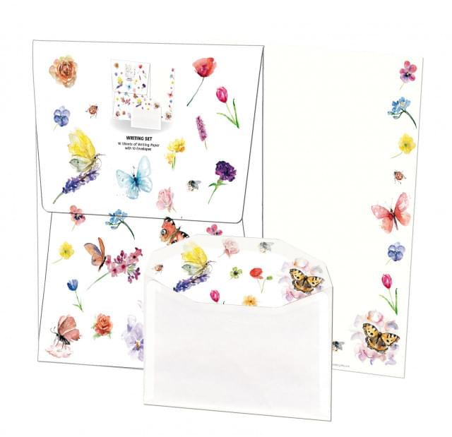 鍔 pik Thespian Briefpapier met enveloppen: Vlinders & bloemen, Michelle Dujardin kopen |  Bekking & Blitz
