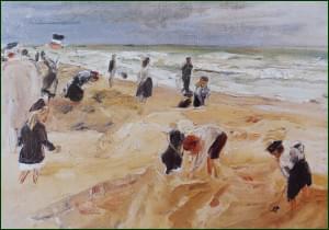 Spielende Kinder am Strand in Noordwijk, Max Liebermann