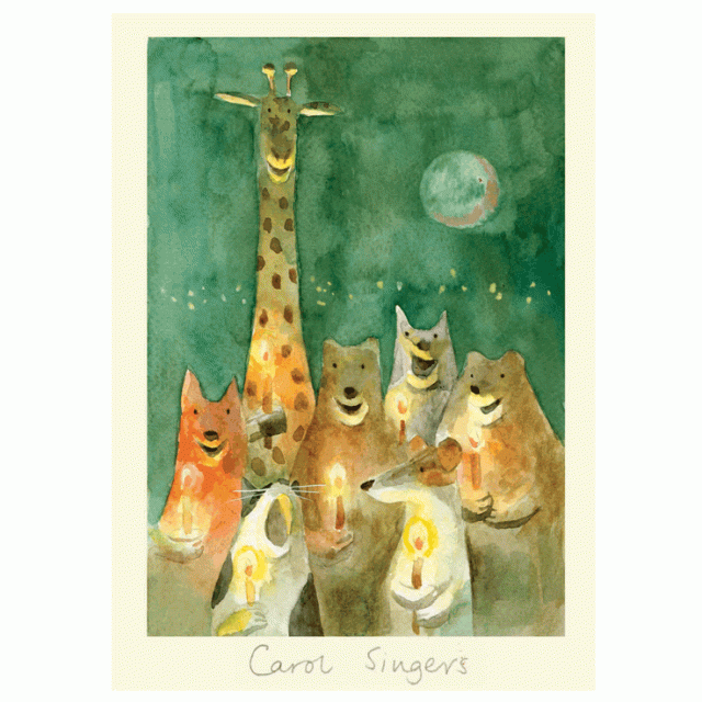 Carol Singers Christmas card by Anna Shuttlewood