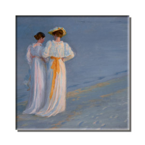 Koelkastmagneet: Anna Ancher en Marie Kroyer op het Strand van Skagen, Peder Severin Kroyer, Singer
