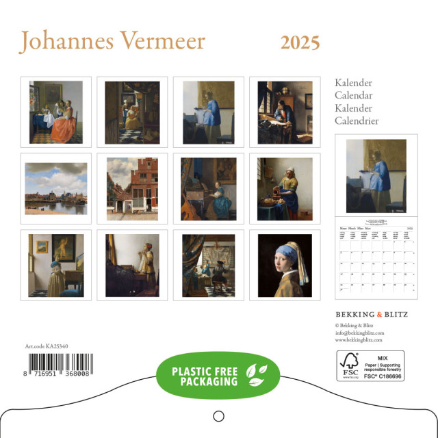 Vermeer mini maandkalender 2025