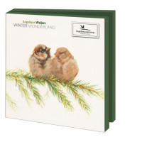 Kaartenmapje met env, vierkant: Winter Wonderland, Angelique Weijers, Vogelbescherming