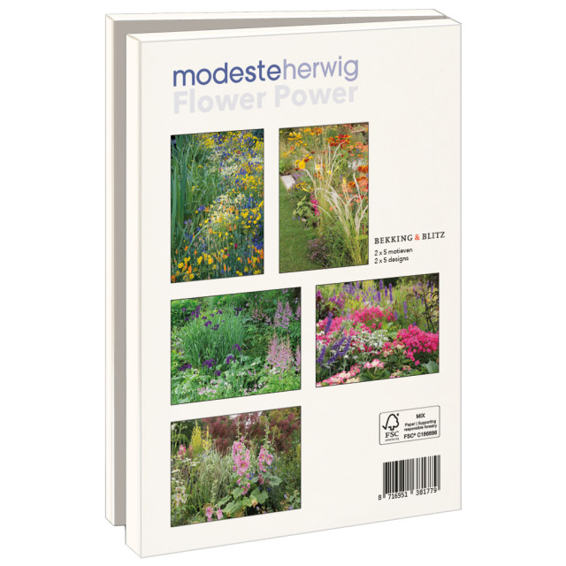 Kaartenmapje met env, groot: Flower Power, Modeste Herwig