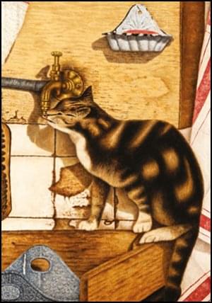 Cat lickin a tap, Sal Meijer